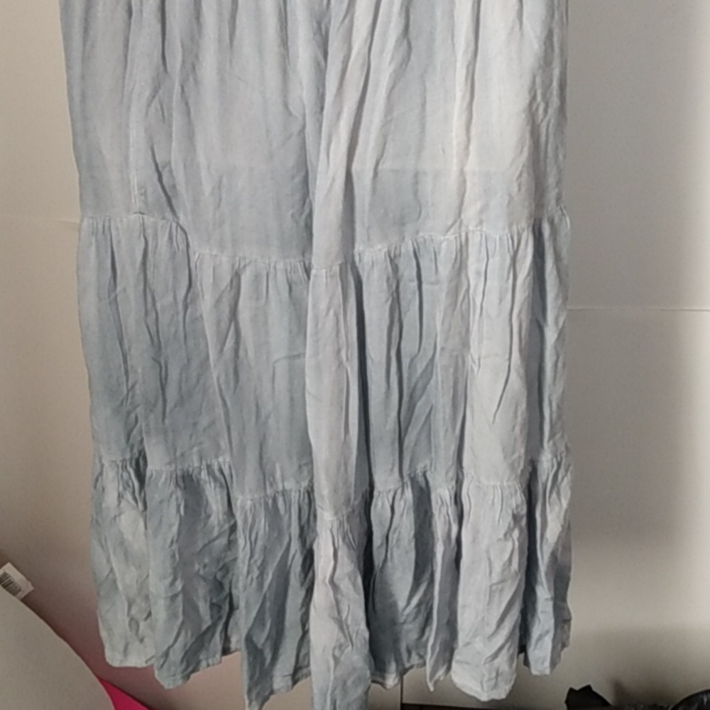 Vtg Milkmaid Blue Rhenfaire Fairy Goth Peasant Dress XL Mlle Gabrielle - Picture 8 of 11